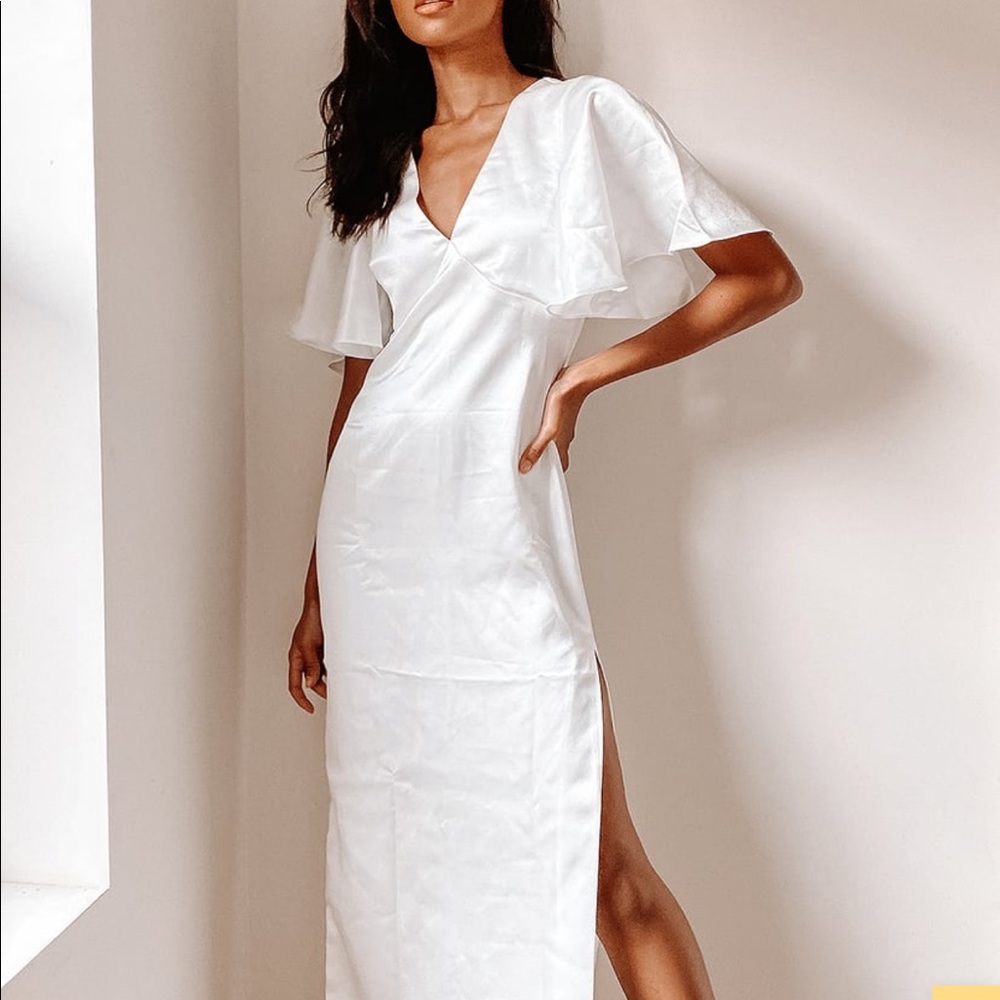 Lulus White dress, bridal shower,rehearsal,wedding